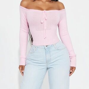 Fashion Nova Light Pink Knit Top